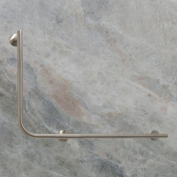 Argent Advantage Designer 600x960mm Right Hand 90 Degree Rail Brushed Nickel