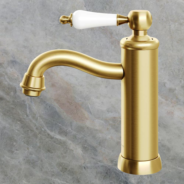 Villeroy & Boch Avia 2.0 Basin Mixer Ceramic Lever Brushed Gold Lead Free