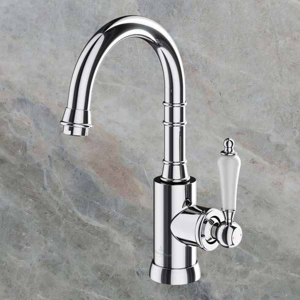 Villeroy & Boch Avia 2.0 Gooseneck Basin Mixer Ceramic Lever Chrome Lead Free