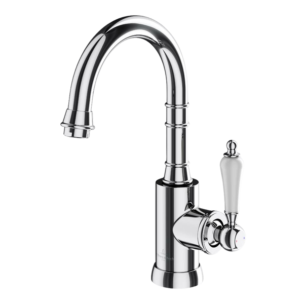 Villeroy & Boch Avia 2.0 Gooseneck Basin Mixer Ceramic Lever Chrome Lead Free