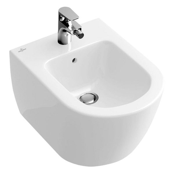 Villeroy & Boch Subway 2.0 Wall Hung Bidet 1 Tap Hole CeramicPlus Alpine White