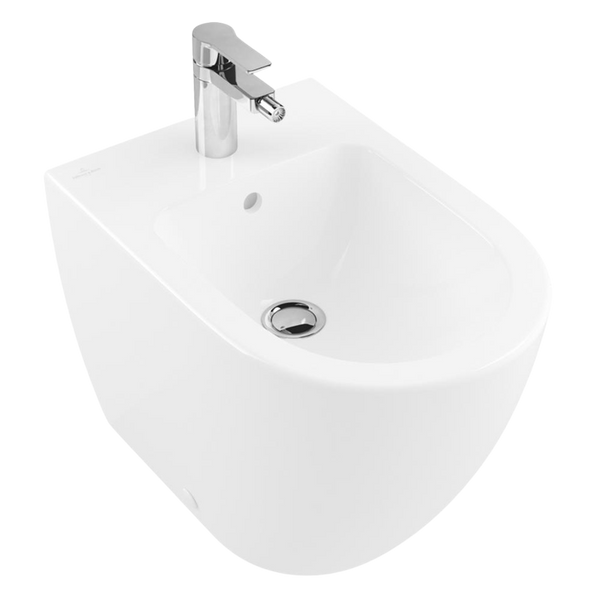 Villeroy & Boch Subway 2.0 Wall Faced Bidet 1 Tap Hole CeramicPlus Alpine White