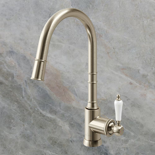 Villeroy & Boch Avia 2.0 Kitchen Mixer Pull Out Spray Ceramic Lever Brushed Nickel Lead Free