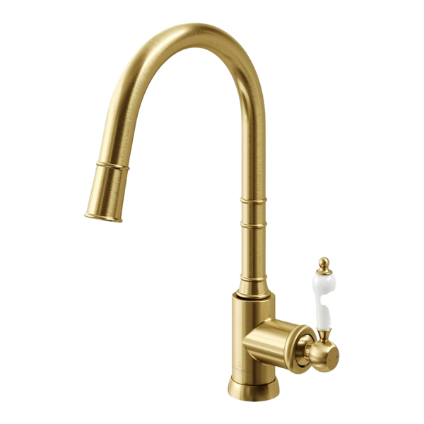 Villeroy & Boch Avia 2.0 Kitchen Mixer Pull Out Spray Ceramic Lever Brushed Gold Lead Free