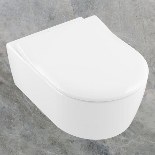 Villeroy & Boch Avento DirectFlush Wall Hung Toilet Pan and Seat CeramicPlus Alpine White