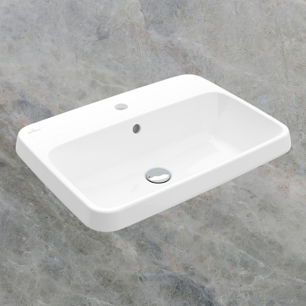 Villeroy & Boch Architectura 2.0 600mm Rectangular Drop In Basin with Overflow 1 Tap Hole Alpine White