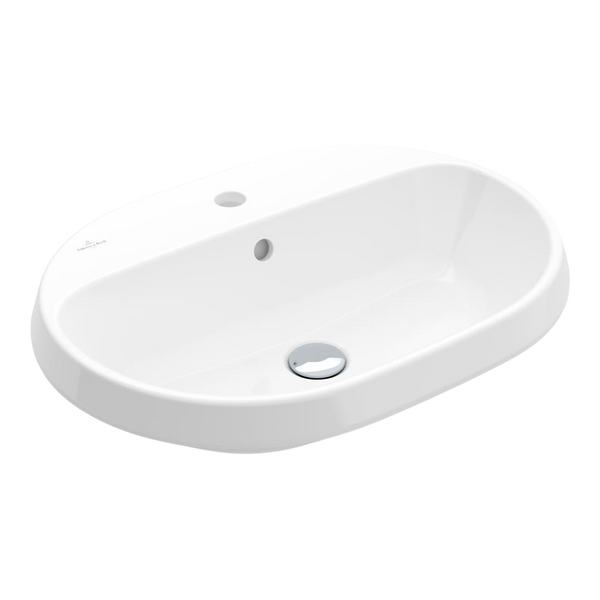 Villeroy & Boch Architectura 2.0 600mm Oval Drop In Basin with Overflow 1 Tap Hole Alpine White