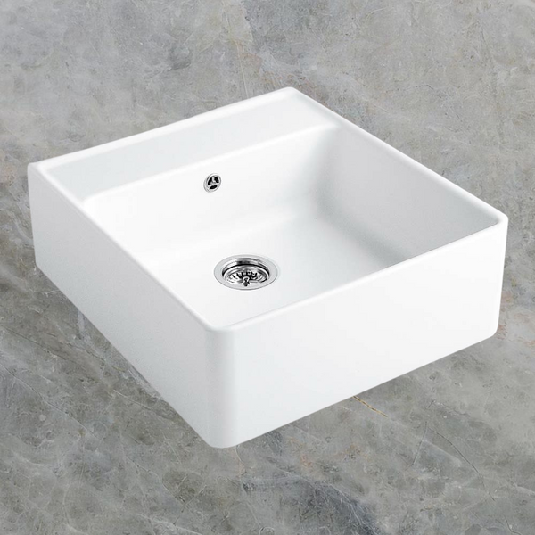Villeroy & Boch Butler 595mm Square Sink with Overflow Alpine White