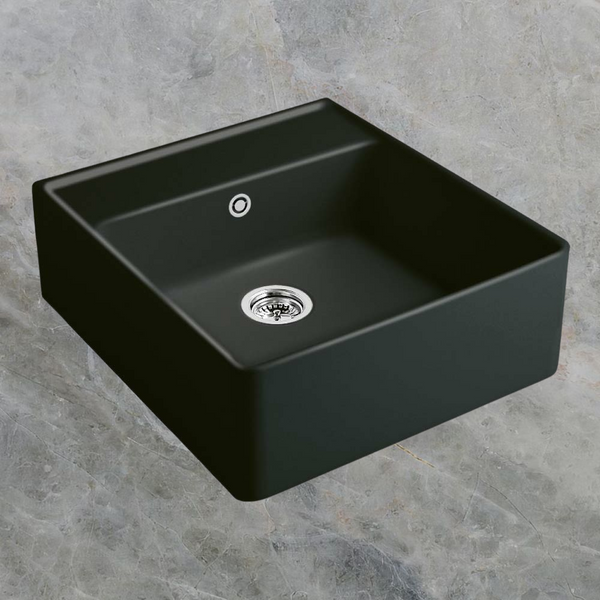 Villeroy & Boch Butler 595mm Square Sink with Overflow Pure Black