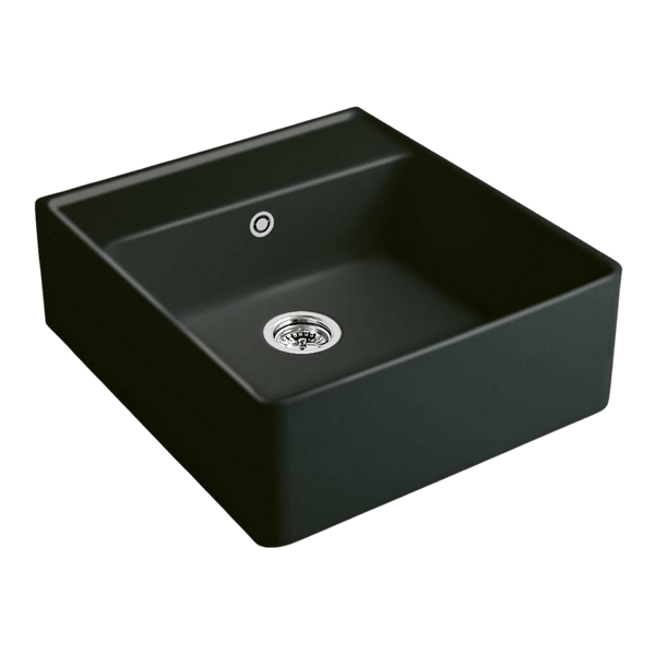 Villeroy & Boch Butler 595mm Square Sink with Overflow Pure Black