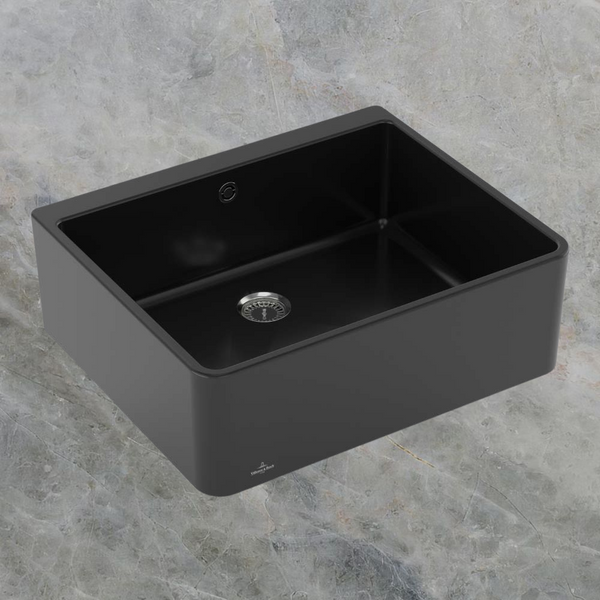 Villeroy & Boch Subway Butler 60X 595mm Rectangular Sink with Overflow Pure Black