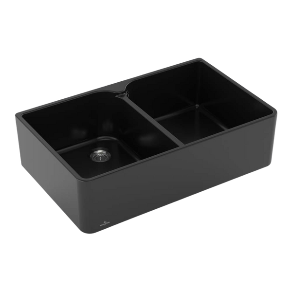 Villeroy & Boch Subway Butler 80X 795mm Rectangular Double Sink with Overflow Pure Black