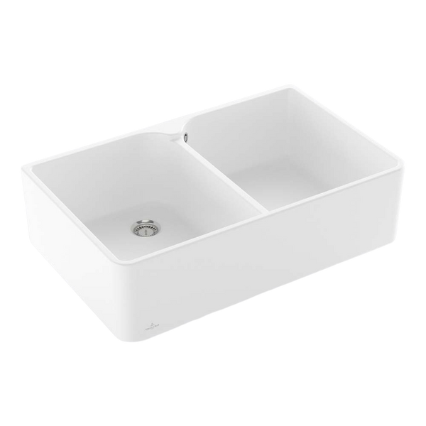 Villeroy & Boch Subway Butler 80X 795mm Rectangular Double Sink with Overflow Stone White