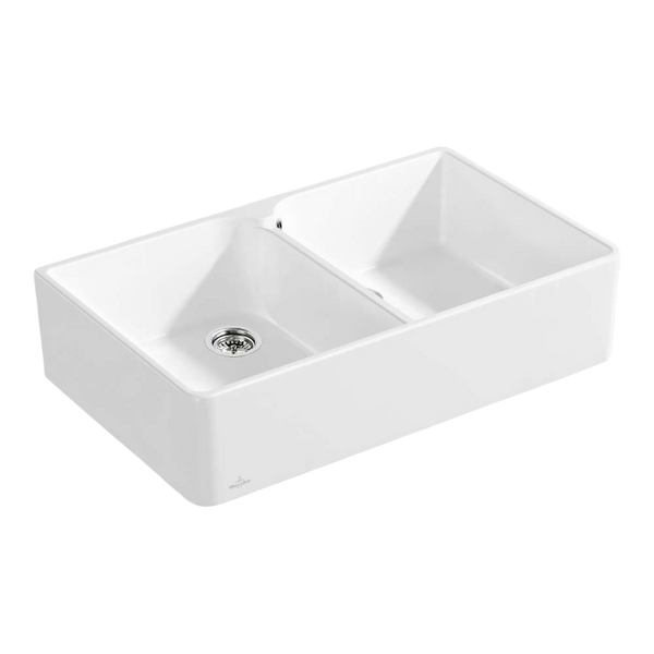 Villeroy & Boch Subway Butler 90X 900mm Rectangular Double Sink with Overflow Alpine White