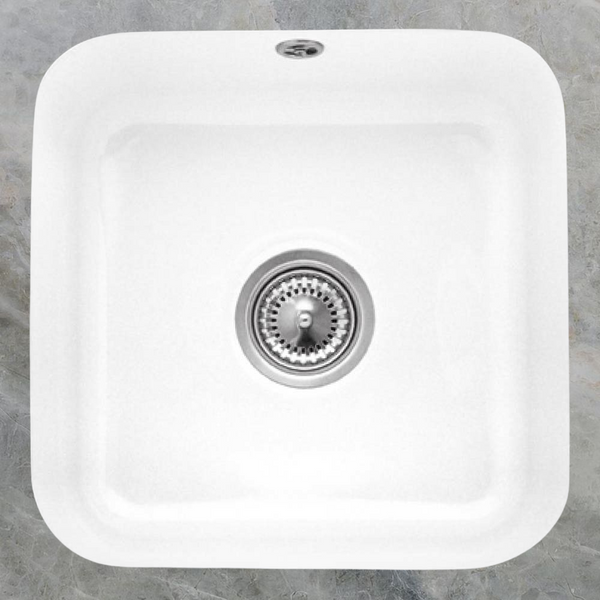 Villeroy & Boch Cisterna 50 445mm Square Under Counter Sink with Overflow Alpine White