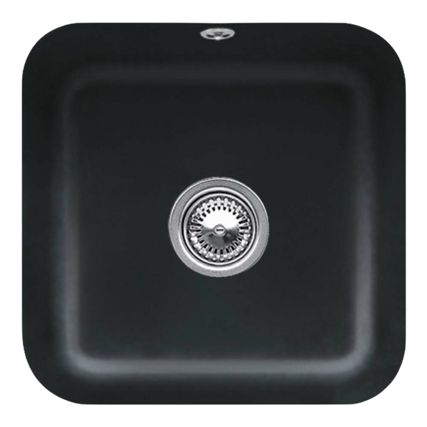 Villeroy & Boch Cisterna 50 445mm Square Under Counter Sink with Overflow Pure Black