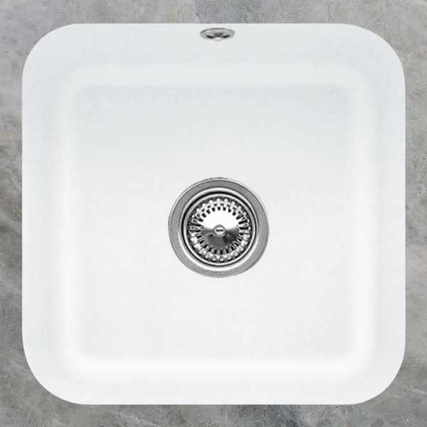 Villeroy & Boch Cisterna 50 445mm Square Under Counter Sink with Overflow Stone White