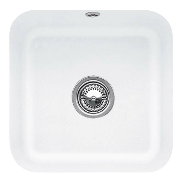 Villeroy & Boch Cisterna 50 445mm Square Under Counter Sink with Overflow Stone White