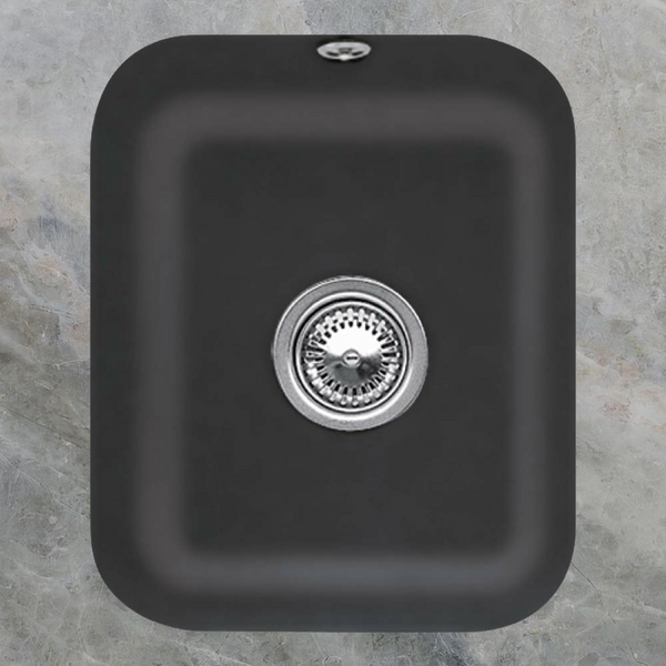 Villeroy & Boch Cisterna 45 370mm Rectangular Under Counter Sink with Overflow Pure Black