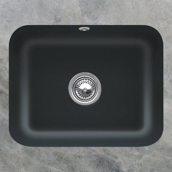 Villeroy & Boch Cisterna 60C 550mm Rectangular Under Counter Sink with Overflow Pure Black