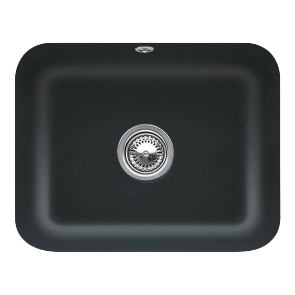 Villeroy & Boch Cisterna 60C 550mm Rectangular Under Counter Sink with Overflow Pure Black