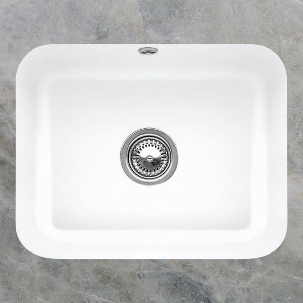 Villeroy & Boch Cisterna 60C 550mm Rectangular Under Counter Sink with Overflow Stone White