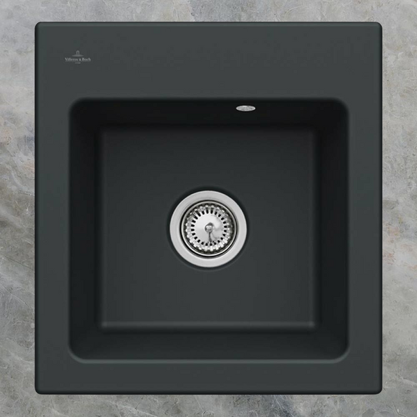Villeroy & Boch Subway XS 475mm Square Sink with Overflow Pure Black