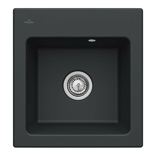 Villeroy & Boch Subway XS 475mm Square Sink with Overflow Pure Black