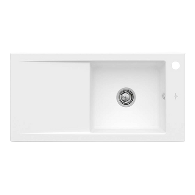Villeroy & Boch Timeline 60 1000mm Sink with Left Hand Drainboard and Overflow 1 Tap Hole Stone White