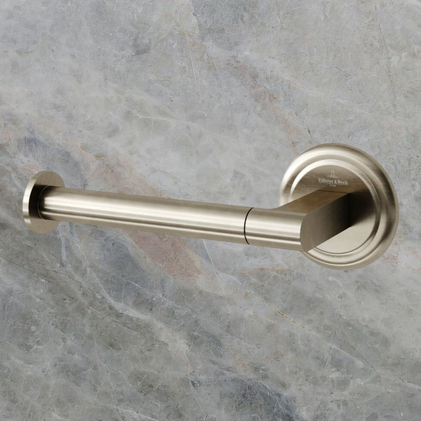 Villeroy & Boch Avia 2.0 Toilet Roll Holder Left Hand Facing Brushed Nickel