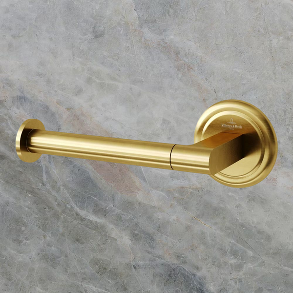 Villeroy & Boch Avia 2.0 Toilet Roll Holder Left Hand Facing Brushed Gold