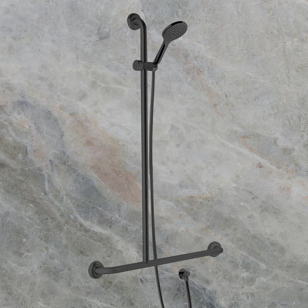 Argent Studio Advantage 32mm Inverted T Shower Rail Set Left Hand Matte Black