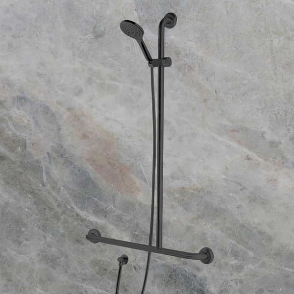 Argent Studio Advantage 32mm Inverted T Shower Rail Set Right Hand Matte Black