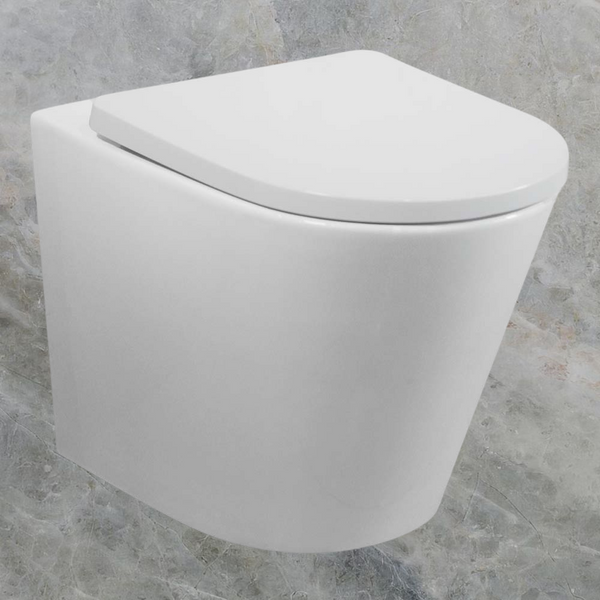 Argent Grace Neu HygienicFlush Wall Faced Toilet Pan and Seat White