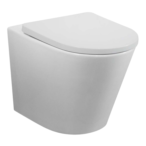 Argent Grace Neu HygienicFlush Wall Faced Toilet Pan and Seat White