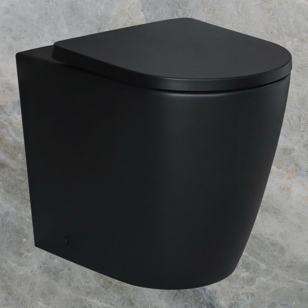 Argent Grace HygienicFlush Wall Face Toilet Pan and Seat Matte Black