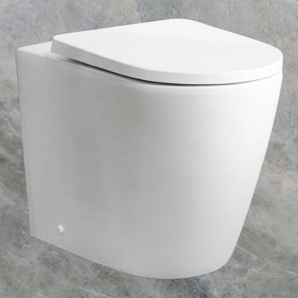 Argent Grace HygienicFlush Wall Face Toilet Pan and Seat Matte White