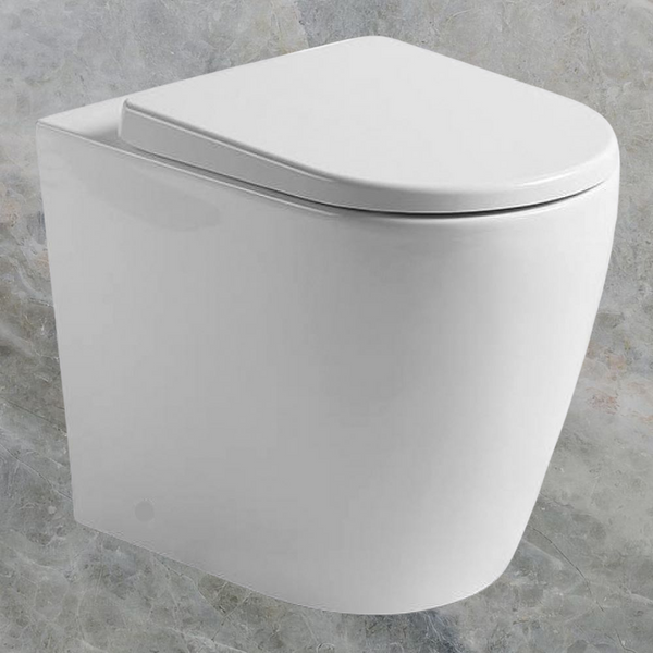 Argent Grace HygienicFlush Wall Faced Toilet Pan and Seat White