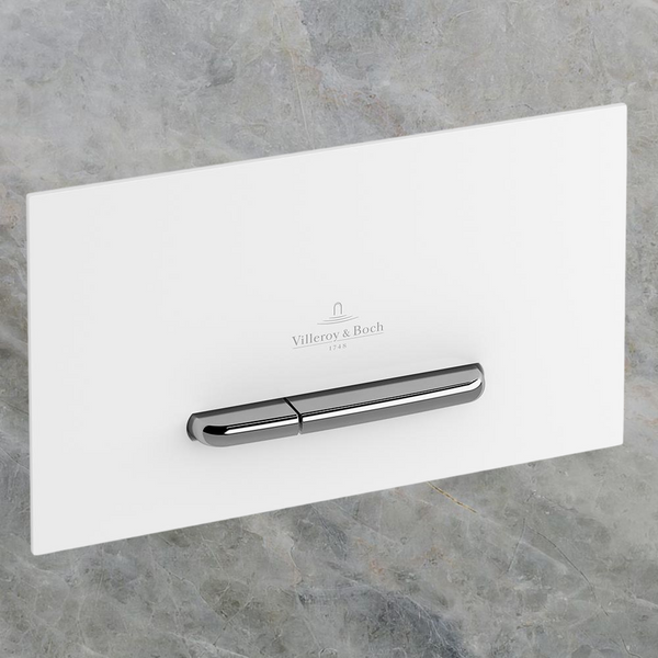 Villeroy & Boch ViConnect E300 Flush Plate with Chrome Button White