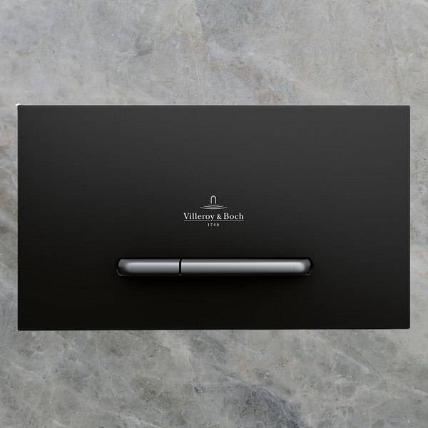 Villeroy & Boch ViConnect E300 Flush Plate with Satin Button Black