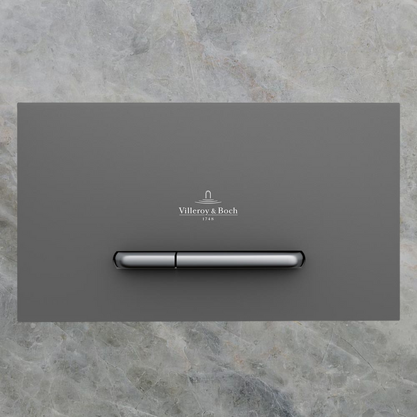 Villeroy & Boch ViConnect E300 Flush Plate with Satin Button Anthracite