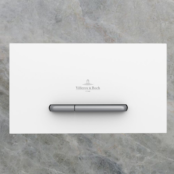 Villeroy & Boch ViConnect E300 Flush Plate with Satin Button White