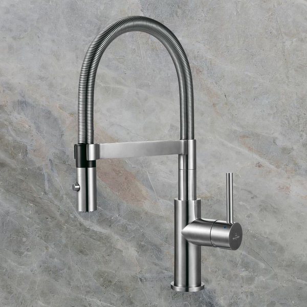 Villeroy & Boch Steel Expert Compact Kitchen Mixer Brushed Steel Lead Free