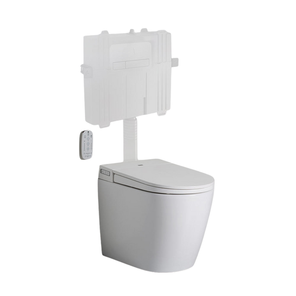 Argent Evo Wall Faced ViSmart Toilet Suite White