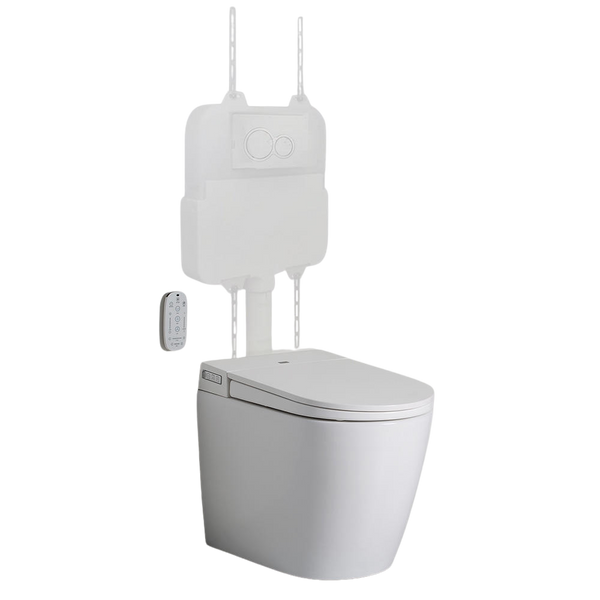 Argent Evo Wall Faced Smart Toilet Suite White