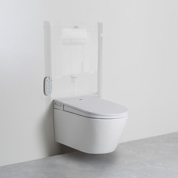 Argent Evo Wall Hung ViSmart Toilet Suite P Trap White