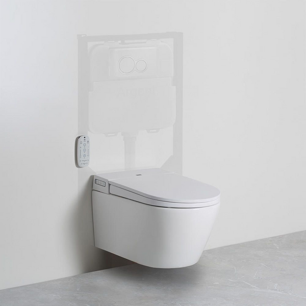 Argent Evo Wall Hung Smart Toilet Suite P Trap White