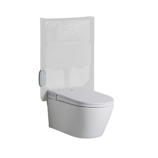 Argent Evo Wall Hung Smart Toilet Suite P Trap White