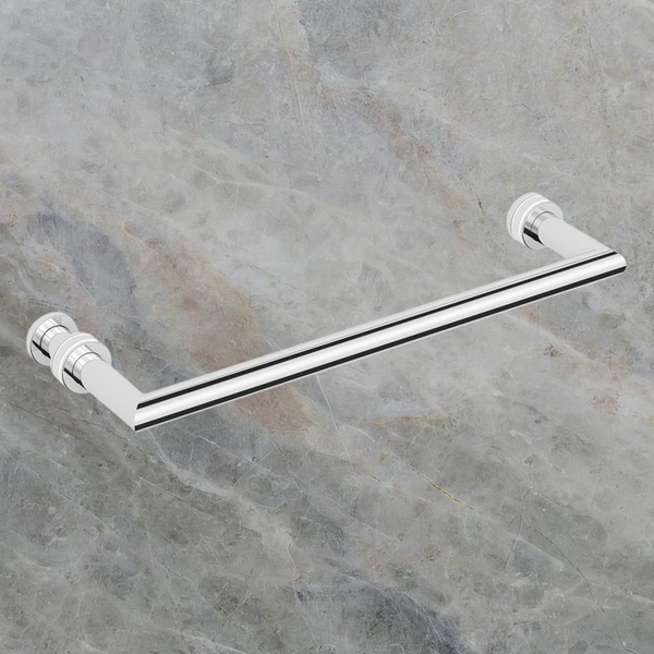 Argent Focal 300mm Glass Panel Towel Rail and Knob Chrome
