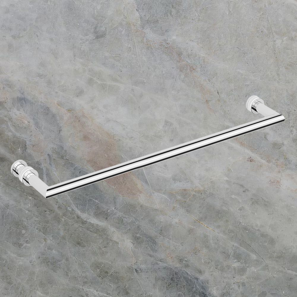 Argent Focal 600mm Glass Panel Towel Rail and Knob Chrome
